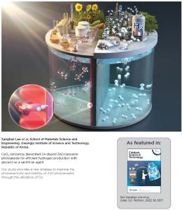 86. CeO2 Nanoarrays Decorated Ce-doped ZnO Nanowire Photoanode for Efficient Hydrogen Production with Glycerol as a Sacrificial Agent  (selected as a back cover)